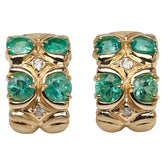 K18YG イエローゴールド エメラルド1.12ct ダイヤ0.04ct ピアス レディース 【中古】